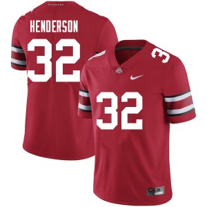 TreVeyon Henderson The Ohio State High School Mens #32 Football Jersey - Red 757231-765