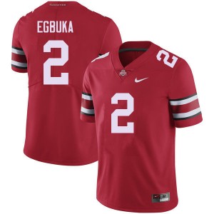 Emeka Egbuka Ohio State Buckeyes 2025-26 Football #2 Mens Jersey - Red 997829-252