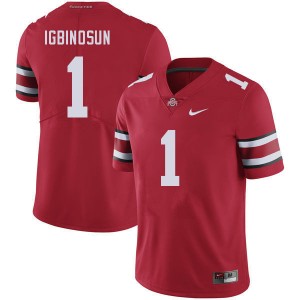 Davison Igbinosun Ohio State Buckeyes #1 Football Stitched Men's Jersey - Red 265026-840