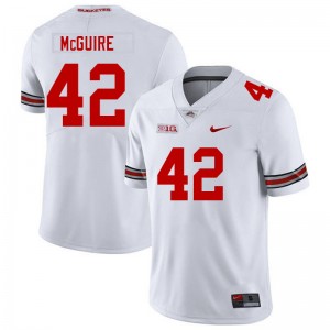 Joe McGuire The Fighting Buckeyes Mens #42 Limited Football Jersey - White 972605-296