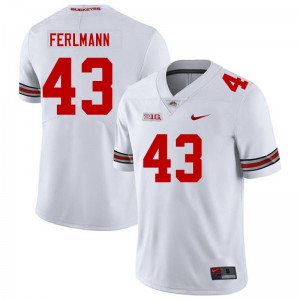 John Ferlmann Go Bucks #43 Player Mens Football Jersey - White 809987-260