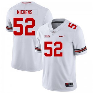 Joshua Mickens OSU Buckeyes #52 Game Mens Football Jersey - White 620369-859