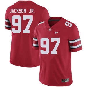 Kenyatta Jackson Jr. Go Bucks Embroidery Football #97 Men Jersey - Red 621307-527