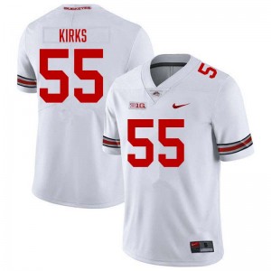 Dominic Kirks Ohio State Buckeyes #55 Embroidery Football Mens Jersey - White 469565-857