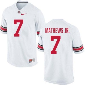 Jermaine Mathews Jr. Buckeye Nation Men's Football #7 Embroidery Jersey - White 344812-951