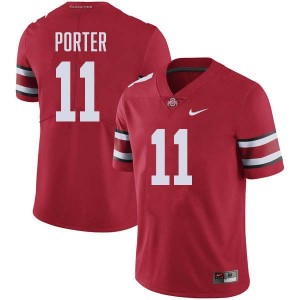 Quincy Porter OSU Buckeyes Embroidery Football Men #11 Jersey - Red 264816-178