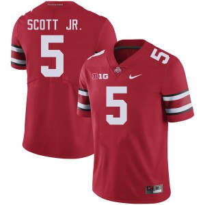 Aaron Scott Jr. Go Bucks #5 Player Football Men's Jersey - Red 673473-445