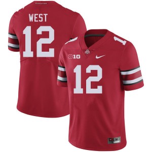Bryce West The Fighting Buckeyes #12 Football Men Stitched Jersey - Red 320464-951