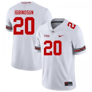 Davison Igbinosun Go Bucks #20 Football Men High School Jersey - White 360825-276