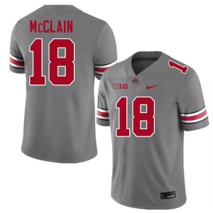 Jaylen McClain Buckeye Nation NCAA Men #18 Football Jersey - Grey 773948-481