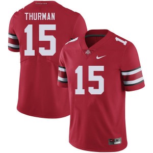 Jelani Thurman Ohio State Men's #15 Football University Jersey - Red 259438-521