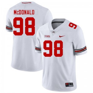 Kayden McDonald Ohio State Men's Football #98 Stitched Jersey - White 723871-852