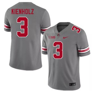 Lincoln Kienholz OSU Buckeyes Game Men's #3 Football Jersey - Grey 774165-274