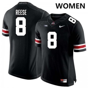 Arvell Reese Ohio State Buckeyes #8 Football Women's NCAA Jersey - Black 892769-398