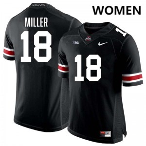 Bodpegn Miller OSU Buckeyes Football #18 University Women's Jersey - Black 187096-514