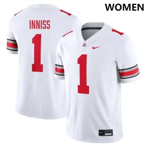 Brandon Inniss OSU Buckeyes 2025-26 #1 Womens Football Jersey - White 759857-311