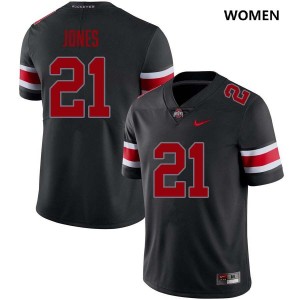 Brenten Jones Ohio State 2025 #21 Football Women Jersey - Blackout 864379-929
