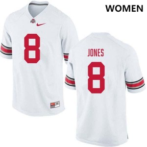 De'Zie Jones The Fighting Buckeyes Football Replica #8 Women Jersey - White 790157-532