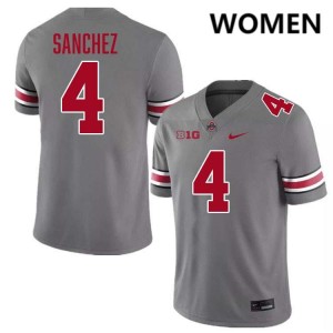 Devin Sanchez Ohio State Buckeyes Football #4 Womens 2025-26 Jersey - Grey 244775-560