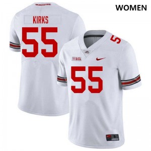 Dominic Kirks OSU Buckeyes #55 Game Football Womens Jersey - White 816736-460