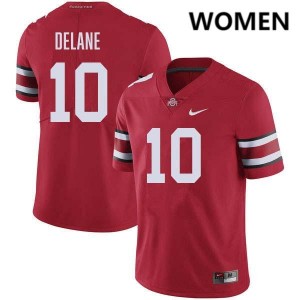 Faheem Delane OSU Buckeyes #10 Football Official Women's Jersey - Red 260311-675