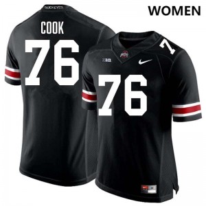 Jake Cook Ohio State #76 2025-26 Women's Football Jersey - Black 830319-517