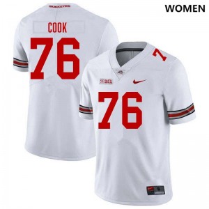 Jake Cook Buckeye Nation #76 Replica Women's Football Jersey - White 648099-802
