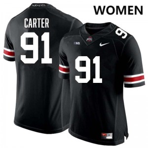 Jarquez Carter OSU Football #91 Replica Women's Jersey - Black 936003-349