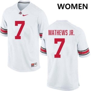Jermaine Mathews Jr. Ohio State Womens #7 Stitched Football Jersey - White 932015-813