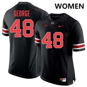 Logan George The Fighting Buckeyes Football Women's Embroidery #48 Jersey - Blackout 426464-467