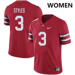 Lorenzo Styles Jr. Go Bucks Women #3 Limited Football Jersey - Red 771919-460