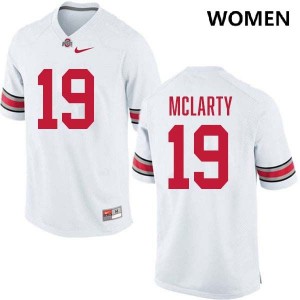 Nick McLarty OSU Buckeyes Embroidery Football #19 Women Jersey - White 518112-128