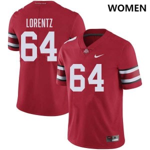 Simon Lorentz Ohio State Buckeyes #64 Football Women Replica Jersey - Red 522141-485