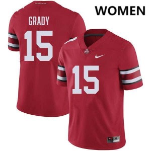 Zion Grady Ohio State Buckeyes Limited Football Womens #15 Jersey - Red 472959-815