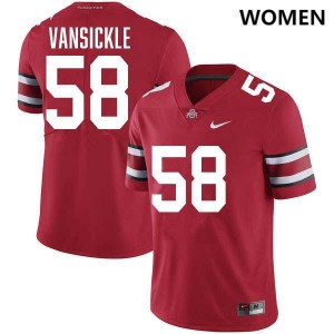 Gabe VanSickle Ohio State Buckeyes Player #58 Womens Football Jersey - Red 987886-628