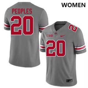 James Peoples The Fighting Buckeyes Womens #20 Football NCAA Jersey - Grey 896657-185