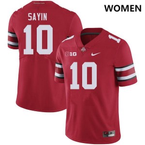 Julian Sayin Go Bucks Football #10 Womens 2025-26 Jersey - Red 852241-465