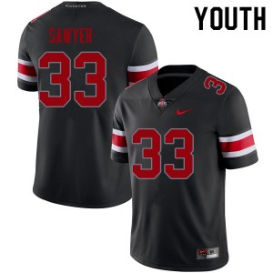 Jack Sawyer Ohio State Buckeyes Official Football #33 Youth Jersey - Blackout 311678-410