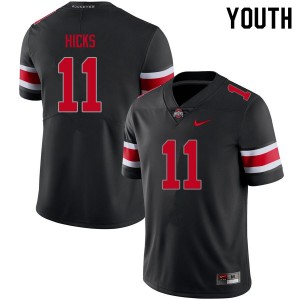 C.J. Hicks Ohio State Embroidery #11 Youth Football Jersey - Blackout 887940-721