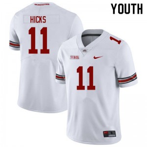 C.J. Hicks OSU Youth Football #11 Embroidery Jersey - White 978277-128