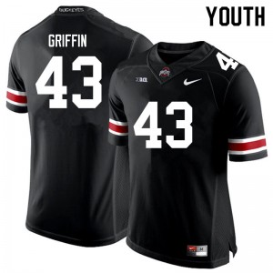 Diante Griffin The Fighting Buckeyes Youth Football NCAA #43 Jersey - Black 738581-600