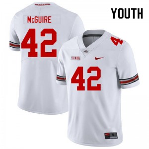 Joe McGuire Ohio State Buckeyes Youth 2025 #42 Football Jersey - White 106698-113
