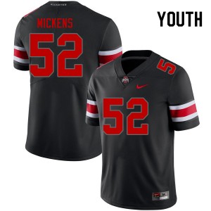 Joshua Mickens Ohio State Buckeyes #52 Football Youth NCAA Jersey - Blackout 907589-995