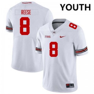 Arvell Reese Go Bucks Game #8 Youth Football Jersey - White 128831-666