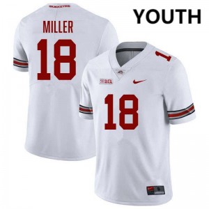 Bodpegn Miller Ohio State Buckeyes Football #18 Embroidery Youth Jersey - White 601271-415