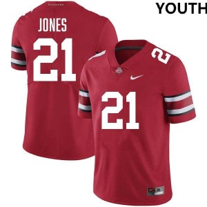 Brenten Jones Go Bucks University #21 Youth Football Jersey - Red 351291-776