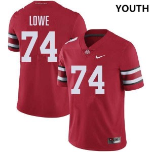 Carter Lowe Ohio State Buckeyes #74 Football Youth Stitched Jersey - Red 586819-699