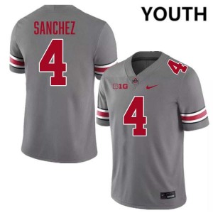 Devin Sanchez Go Bucks NCAA #4 Football Youth Jersey - Grey 785781-719