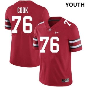 Jake Cook Go Bucks #76 High School Youth Football Jersey - Red 985261-559