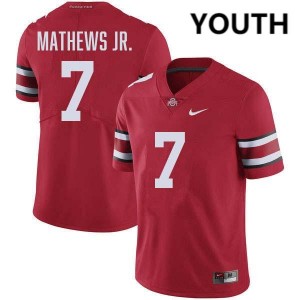 Jermaine Mathews Jr. Ohio State #7 Football Stitched Youth Jersey - Red 222768-810